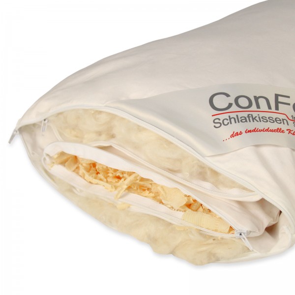 Naturkissen mit Kapok und Zirbenspänen, 40x80cm Nackenstützkissen