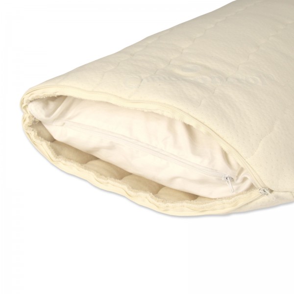 Naturkissen mit Schafwollbezug und Schafwollkügelchen Füllung, 40x80cm Nackenstützkissen